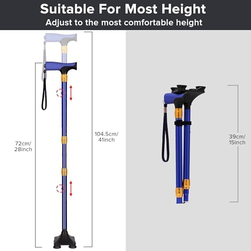 LIXIANG Walking Cane for Women for Stability Seniors Balance Folding Foldable Canes for Men Heavy Duty Adjustable Travel Collapsible Fashionable Fancy Decorative Unique Cool Cane