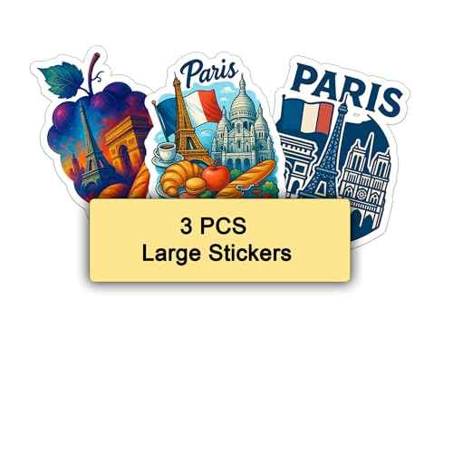 100PCS Paris Stickers Pack Travel Vinyl Waterproof France Sticker for Kids Teens Adults Aesthetic Decal Decorative Funny Car Bumper Decals Water Bottle Helmet Phone Birthday Gift