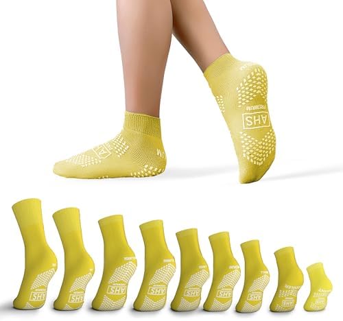 Non-Slip Grip Socks – 6 Pairs | Hospital Socks for Men & Women | Anti-Skid for Adults