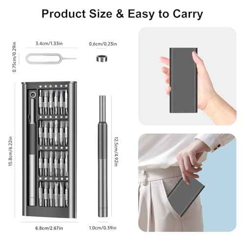 52-IN-1 Precision Screwdriver Set, [S2 Steel] Professional Magnetic Electronics Small Repair Tool Kit for Phone, Computer, Eyeglass, PS5, Watch, Laptop, Macbook, Ring Doorbell Screw Driver