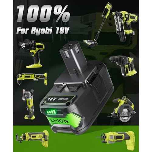 Bonadget 2Pack 8000mAh Replacement for Ryobi 18V Battery ONEPLUS+ Lithium-ion Drill Battery
