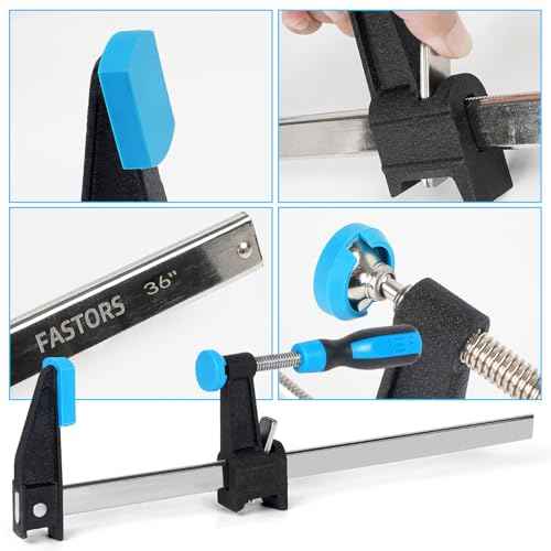 Bar Clamps for Woodworking 36 Inch,4 Pack Wood Clamps Adjustable and Release Quickly,Woodworking Clamps Throat Depth 2.5 Inch,Serrated Steel Rail,Bar Clamps Force 600 Lbs