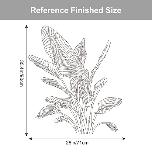 Supzone Simple Tropical Plants Wall Stickers Boho Modern Style Wall Decal Sketch Tropical Palm Leaves Wall Art Sticker for Bedroom Living Room Kitchen Sofa TV Backdrop Wall Decoration