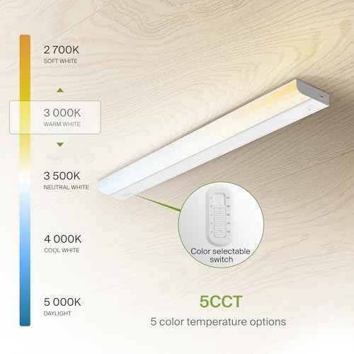 ASD 32 Inch LED Under Cabinet Lighting Hardwired, On/Off & Color Temp Switch, 16W 1436LM, 5CCT 2700K-5000K CRI90+, Dimmable Under Counter Lights for Kitchen, Under Cabinet Lights, White, UL
