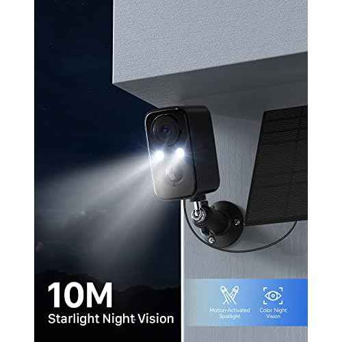 Security Cameras Wireless Outdoor: Cameras for Home Security WiFi Camera with Solar Panel Battery Powered Surveillance System Kit Motion Sensor Alarm Floodlight Night Vision IP66 Waterproof
