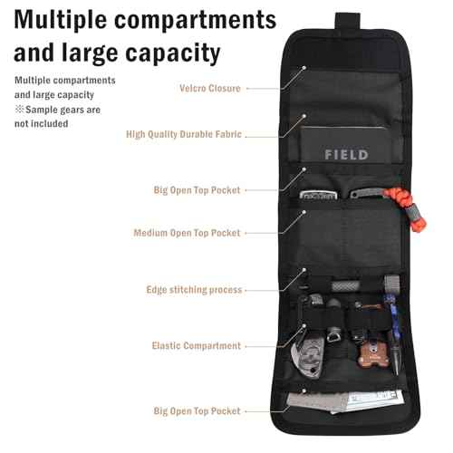 VIPERADE VE12 Folding EDC Organizer Pouch, Molle Tool Bag, Trifold Tool Pouch, Utility EDC Pocket Organizer for Outdoor and Daily Used