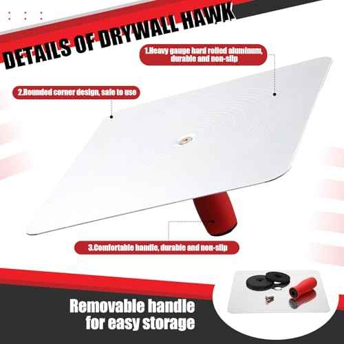 Lasnten Drywall Finishing Tools Kit 11 Inch Stainless Steel Hand Plastering Trowel Flat Concrete Masonry Mud Hawk with Ergonomics Handle 13 Inch Aluminum Mortar Board Holder Construction Set