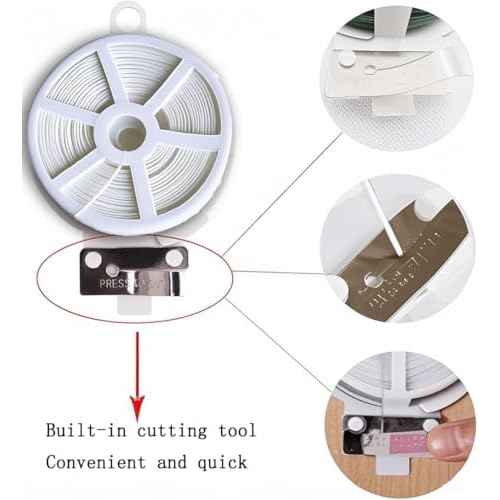 Twist Tie, 328 Feet (100m), white cable ties with Cutter, Garden Plant Ties Reusable, white Twist Ties for plants Gardening Tomatoes Tie garden ties for plants,garden twist ties flowers Climbing