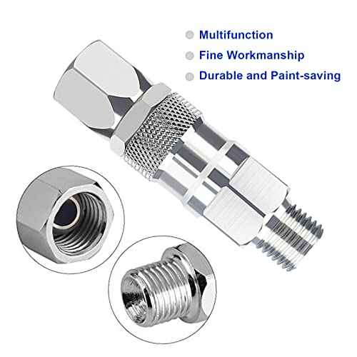 Sprayer Joint, 1/4-Inch Hose Swivel Joint, 360 Degrees Rotate Stainless Steel Airless High Pressure Spray Gun Connector Accessories for Paint Sprayers & Hose