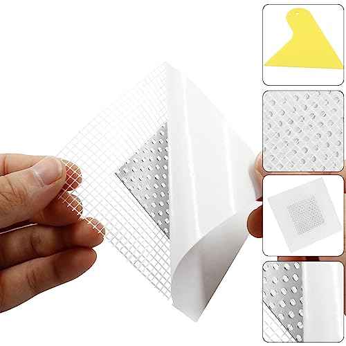 12 PCS Drywall Repair Patch Kit, 2 inch Self Adhesive Aluminum Repair Patch Metal Sheetrock Ceiling Mesh Repair for Plasterboard Drywall Hole Repair