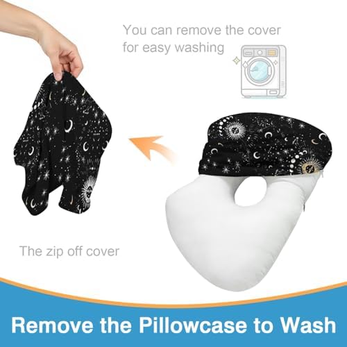 Ear Piercing Pillow for Side Sleepers with Washable Cover Pillows with Holes for Ear Pain,Donut Pillow for Adults CNH Ear Pain Relief Pressure Sores Ear Pillow with Hole in Center