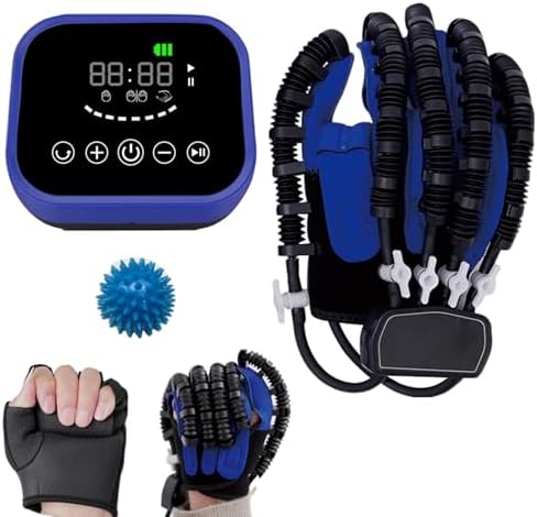 Finger Wrist Rehabilitation Training Assistive Equipment,Professional Rehabilitation Robot Gloves,Electronic Finger Straightening Brace Guard Protector for Stroke Hemiplegia Patients
