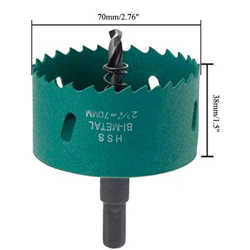 2 3/4 inch/70mm Hole Saw BI-Metal Hole Saw Tools,Hole Cutter, Cut Smooth and Fast for Cornhole Boards, Wood, Plastic, Drywall, Fiberboard