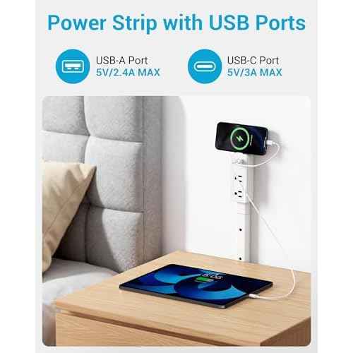 Outlet Extender Stick | Free Combination | USB-A, USB-C Port, 2 AC Outlets, Extend 9¡± to 36¡±, 360¡Æ Combine| Plug Extender | Put Behind Nightstands, Sofa, Bed, Cabinet etc.