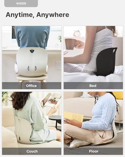Curble Wider(Standard Wide) – Ergonomic Lower Back Support, Lumbar Support Back Posture Corrector for Low Back Pain Relief, Perfect for Home Office Desk Chair, and Floor Seat, Patented (Red)