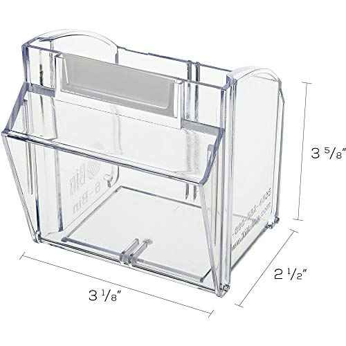 Deflecto Interlocking Tilt Bin, 6 Bin Unit, Clear and White, 23-5/8¡± x 4-1/2¡± x 3-5/8¡± (20603OP)