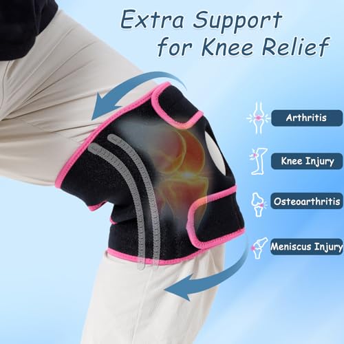 King Mills Extra Large Knee Brace Support to Knee Pain, Arthritis or Meniscus Tear. Adjustable Plus Size Knee Brace for Women and Men, Adult 2XL, Grey Black.