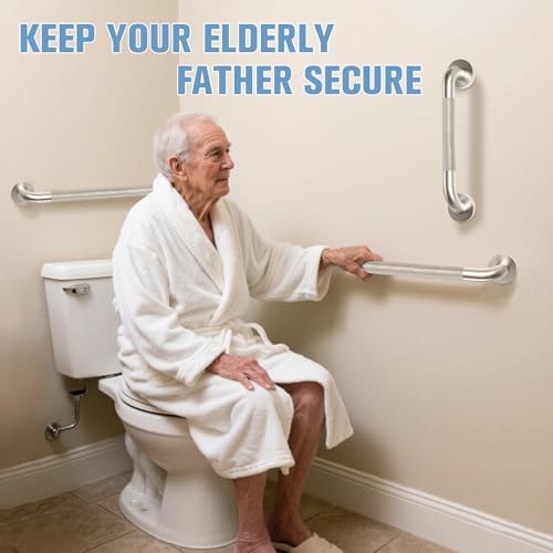 Grab Bars for Bathtubs and Showers 2 Pack 12'' Safety Grab Bar, Heavy Duty Shower Handle Bath Handrails for Seniors and Elderly, Bathroom Safety Grip