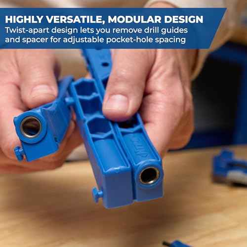 Kreg KPHJ320 Pocket-Hole Jig 320 - Small, Durable Jig for Tight Spaces - Create Perfect, Rock-Solid Joints - Easily Adjustable Drill Guides - For Materials 1/2" to 1 1/2" Thick