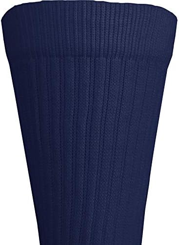 Truform Compression Socks, 15-20 mmHg, Men's Crew Length Mid-Calf Cushion Foot Socks, Navy, Medium