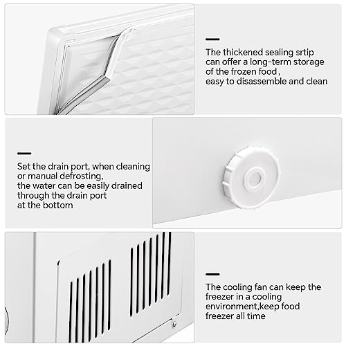 Kismile 5.0 Cubic Feet Chest Freezer with Removable Basket Free Standing Top Open Door Compact Freezer with Adjustable Temperature for Home/Kitchen/Office/Bar (5.0 Cubic Feet, White)…