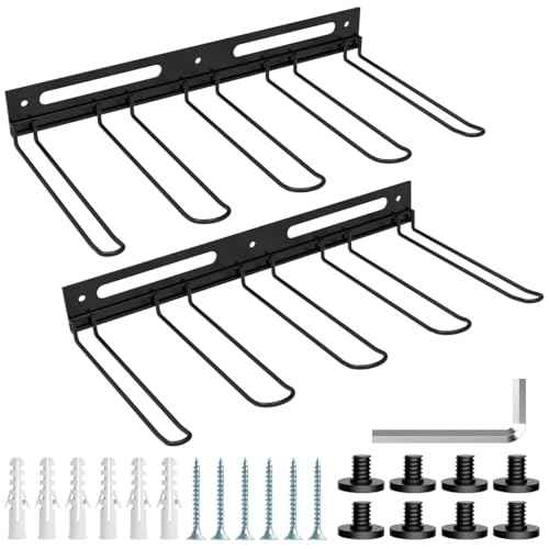 Garage Wall-Mounted Rack, Tool Storage Rack, Garden Tool Rack, Hanging Storage Rack for Yard Tools, Anti-Rust - Easy Installation (2-Pack)