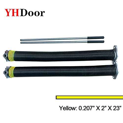 Pair of 2" Garage Door Torsion Springs with Non-Slip Winding Bars, Quality Precision Electrophoresis Black Coated, Minium Life 18,000 Cycles (.207 x 2 x 23)