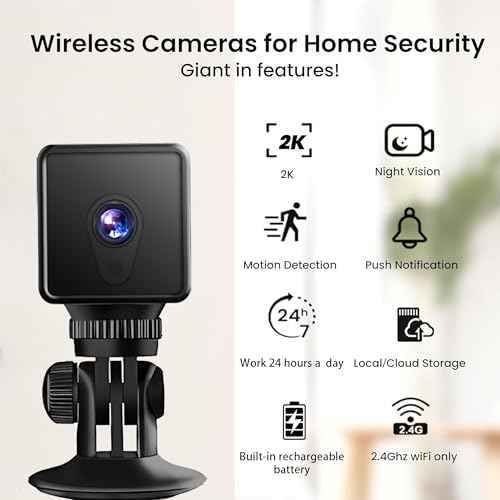 Home Security 4K Camera Mini Wireless Smart Indoor Camera Small WiFi Outdoor Portable Cameras Tiny House Nanny Cam Battery Life Powered Body Cameras 150 Wide Angle with Night Vision Motion Detection