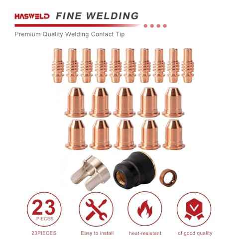 fits Harbor Freight Titanium Plasma65 TI-PC65 iPT-65 56255 56811 59182 58895 59164 Plasma cutter consumables Nozzles Electrodes Cups kits (23pk tips Kits)