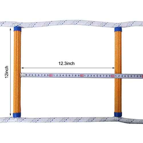 Rope Ladder,16 Feet Emergency Fire Escape Ladders Flame Resistant Safety Rope Ladder with Hooks,Fast to Deploy Sturdy and Strong Portable and Reusable 2 Story,Weight Capacity up to 2000 Pounds