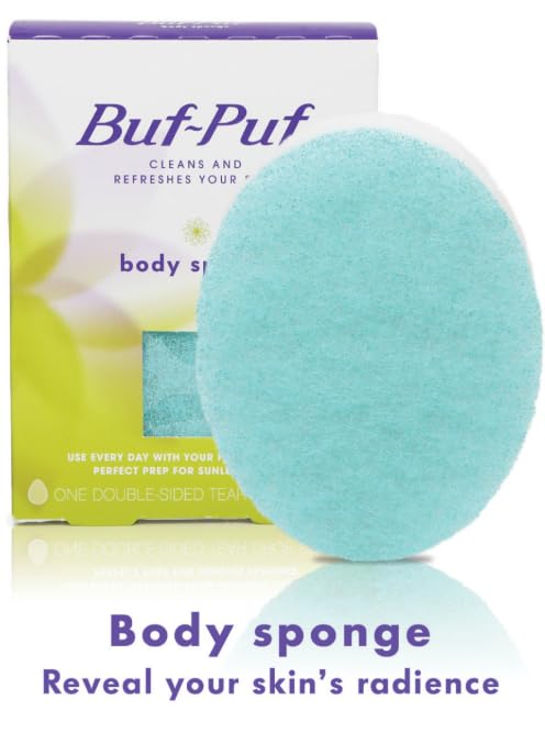 Buf-Puf Body Sponge, Bath Sponge, Dermatologist Developed, Cleanses Skin of Dirt, and Excess Oil, Reusable, Exfoliating, 6 Count