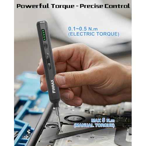 Mini Electric Screwdriver Set, FIRRAX 76-in-1 Small Electric Precision Screwdriver Cordless with 5 Torque Settings, 64 Bits, LED Lights, Power Screwdriver Repair Tool Kit for PC Phone Camera