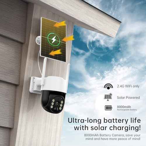 Solar Security Cameras Wireless Outdoor, 2K 360¡Æ View Battery Powered Outdoor Camera, Solar Outdoor Camera with PIR Motion Detection,Color Night Vision,2-Way Talk,IP65,Siren Alarm£¨1-Pack£©