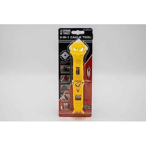 Spring Tools 5-1 Caulk Tool; 5 in 1 Caulking Tools Caulk Finishing Tool Caulk Remover Tool Caulk Remove Scraper Silicone Tool for Bathroom