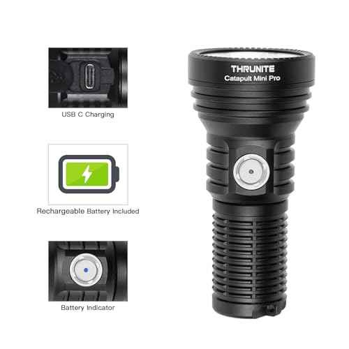 ThruNite Catapult Mini Pro LED Searchlight, 566 Meters Long Throw, High 2588 Lumens Rechargeable Flashlight with Battery Extension Tube for Search and Rescue, EDC