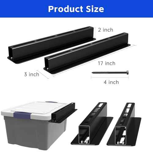 5 Pack Overhead Storage Bin Rack, Ceiling Racks for Utility Bins Organization, Heavy Duty Rack Ceiling Garage Storage for Supports Most Bins Container (for 4 Bins, Bins are not included)