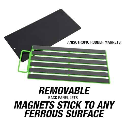 OEMTOOLS 22389 Pro Magnetic Socket Tray, Customizable Ratchet Organizer, Adjustable Drive Studs, Portable Socket Set Organizer, 5 Row Socket Organizer