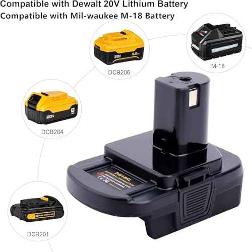 ELEFLY DM18RL Battery Adapter Converter Compatible with 20V Batteries & M-18 Battery, Compatible with Ryobi 18V Batteries ONE+ Tools P108 ?P189 P190 P197 PBP005