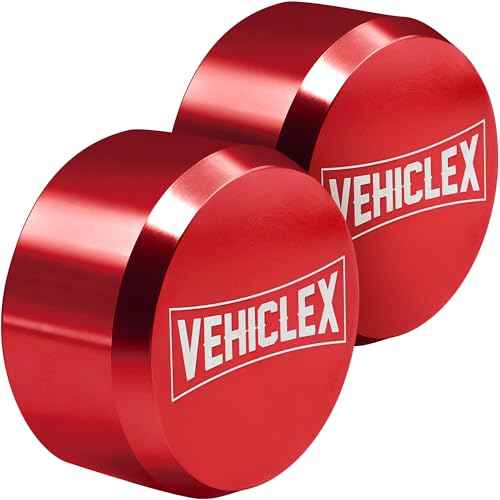 Vehiclex 2-Pack Heavy-Duty Puck Lock Set ? Keyed Alike, Hidden Shackle Lock ? Rust-Resistant Security for Trailers, Garages, Containers ? Red