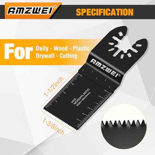 50Pcs Professional Oscillating Tool Blades Multitool Blade, Universal Oscillating Saw Blades Wood Plastic Drywall Cutting Compatible with Dewalt, Milwaukee, Dremel, Ryobi, Bosch