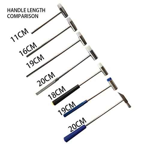 Dual Head Small Hammer, 7 Inches, Plastic Head and Metal Head, Black Plastic Grip, Double face Jewelry Mallet, Mini Hammer for Watch, Tuning, Woodworking, Toys, DIY, Leather, Instruments