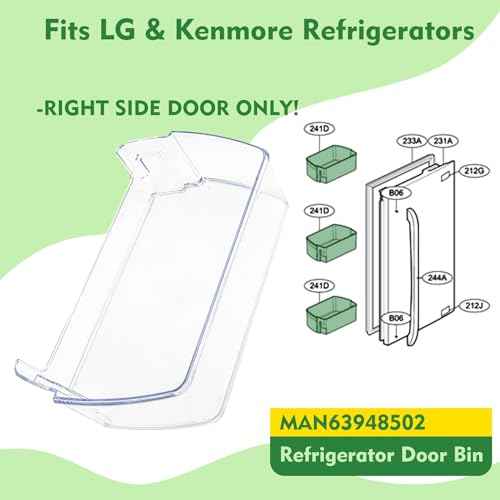 MAN63948502 Door Shelf Bin Compatible with lg LFXS28968D, LFCC22426S, LRMXS2806S, etc, Part Number: PS12715906, 4956969, AP6873760, EAP12715906