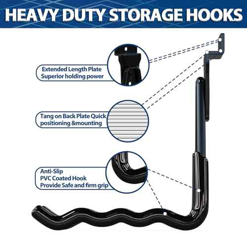 Slatwall Accessories 14PC,Slatwall Hooks with 1 Extra Round Strengthen Welding Spot,Slat Wall Hanging Hooks and Hangers,5 Sizes with Extension Cord Organizer(Black)