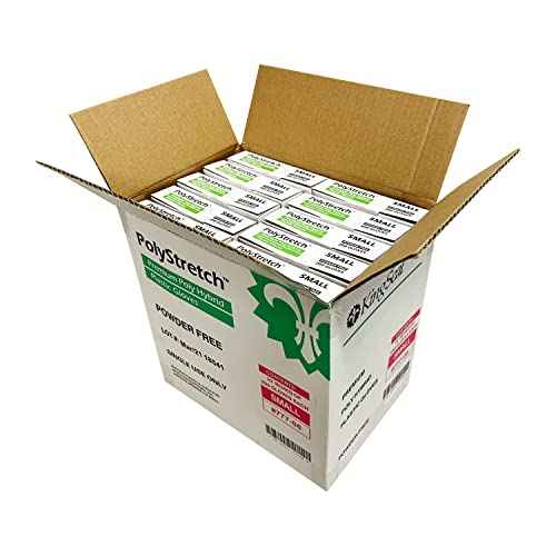 KingSeal 2000 Count PolyStretch TPE Poly Hybrid Disposable Gloves, Powder-Free, Vinyl Glove Substitute, Size Small - 10 Boxes x 200 Gloves