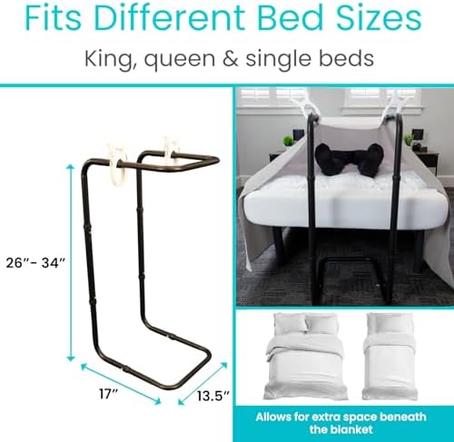 Vive Blanket Lifter for Feet 26"-34" - Adjustable Bed Foot Protector - Bed Cradle for Feet - Lift Bar for Sheet Support - Great for Foot, Ankle, Leg, Knee, Toes, Chronic Pain, Neuropathy and Arthritis