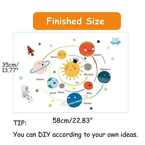 Solar System Wall Stickers for Kids, Universe Space Wall Sticker, Planet Wall Decal, Space Wall Decor for Bedroom Classroom Playroom Nursery Birthday Gift Idea