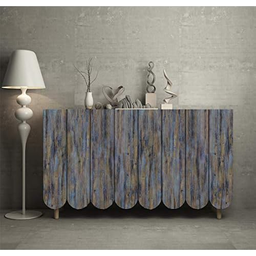 CiCiwind Purple Blue Wood Peel and Stick Wallpaper - Faux Wood Wallpaper Decorative Vinyl Film - Shelf Drawer Roll 118'x17.7'