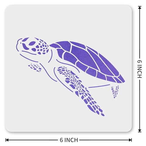 MAGJUCHE Turtle Stencil 6 Inches, Reusable Sea Turtle Stencil for Painting DIY Crafts Decor