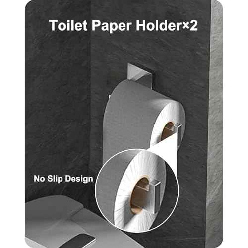 Square Bathroom Hardware Set, Bathroom Accessories Set10 Pieces Includs 16 inch Towel bar, Square Towel Ring, Toilet Paper Holder, Towel Hook (Brushed Nickel-10PCS-16Inch)