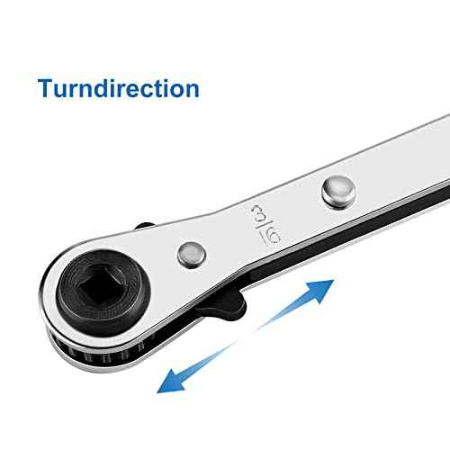 WADEO Hvac Service Wrench, 3/8¡± to 1/4¡±, 5/16'' x 1/4'' Refrigeration Service Wrench with Hex Bit Adapter for Air Conditioning, Refrigeration Equipment Repair